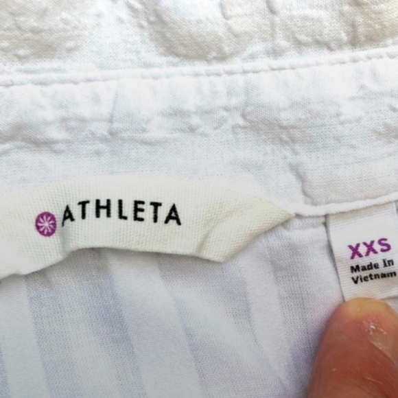 Athleta Peninsula Button White Down Shirt Size XXS - Picture 8 of 8